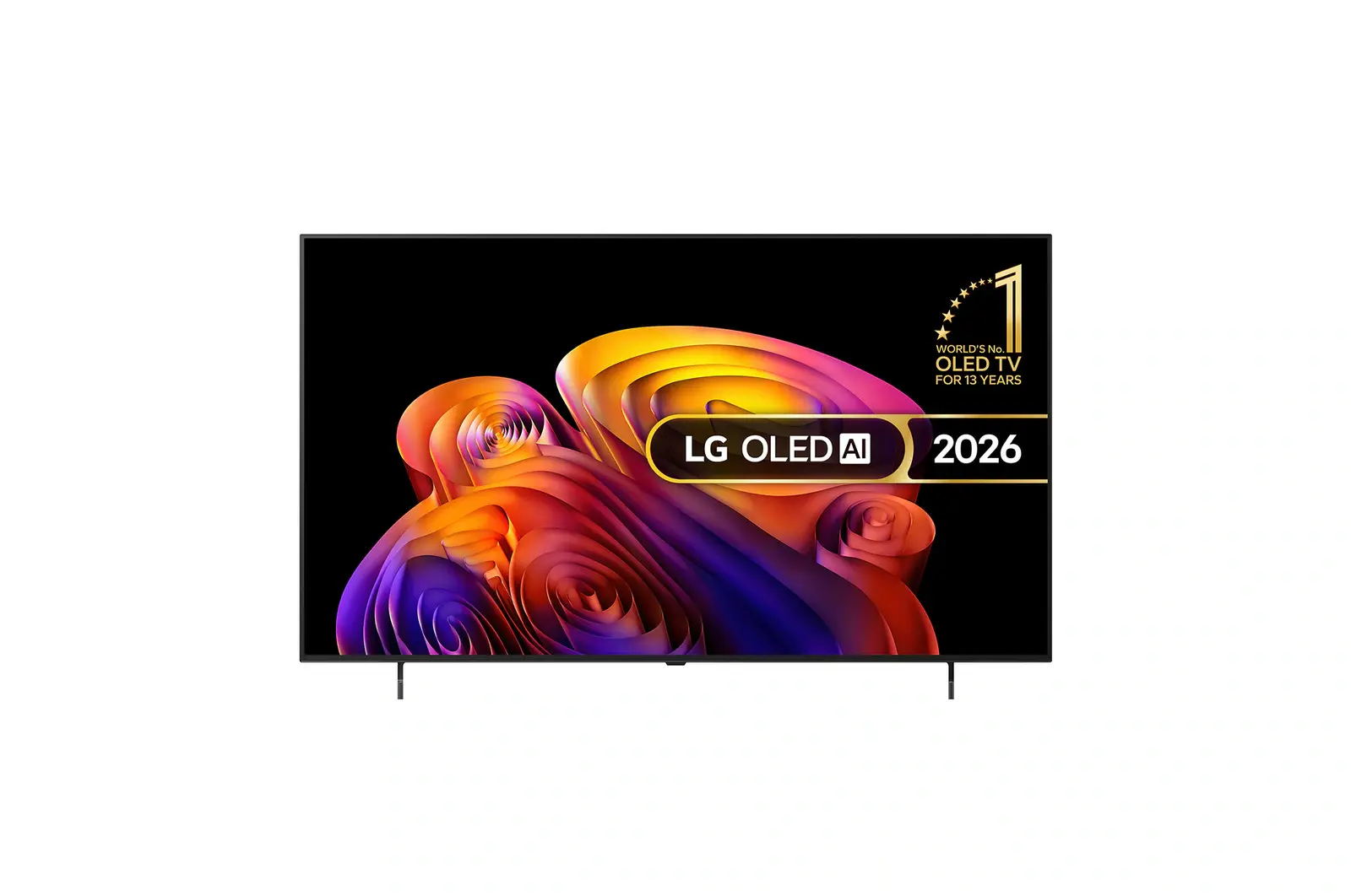 Front view of 65 inch LG OLED AI B6E 4K Smart TV 2026 OLED65B6ELC