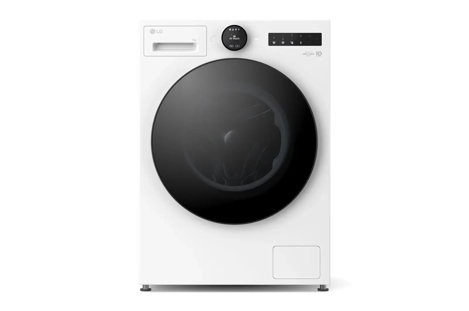 Front view of 9kg 1400 spin AI Direct Drive Washing Machine Series 7, White F4X7009TWB
