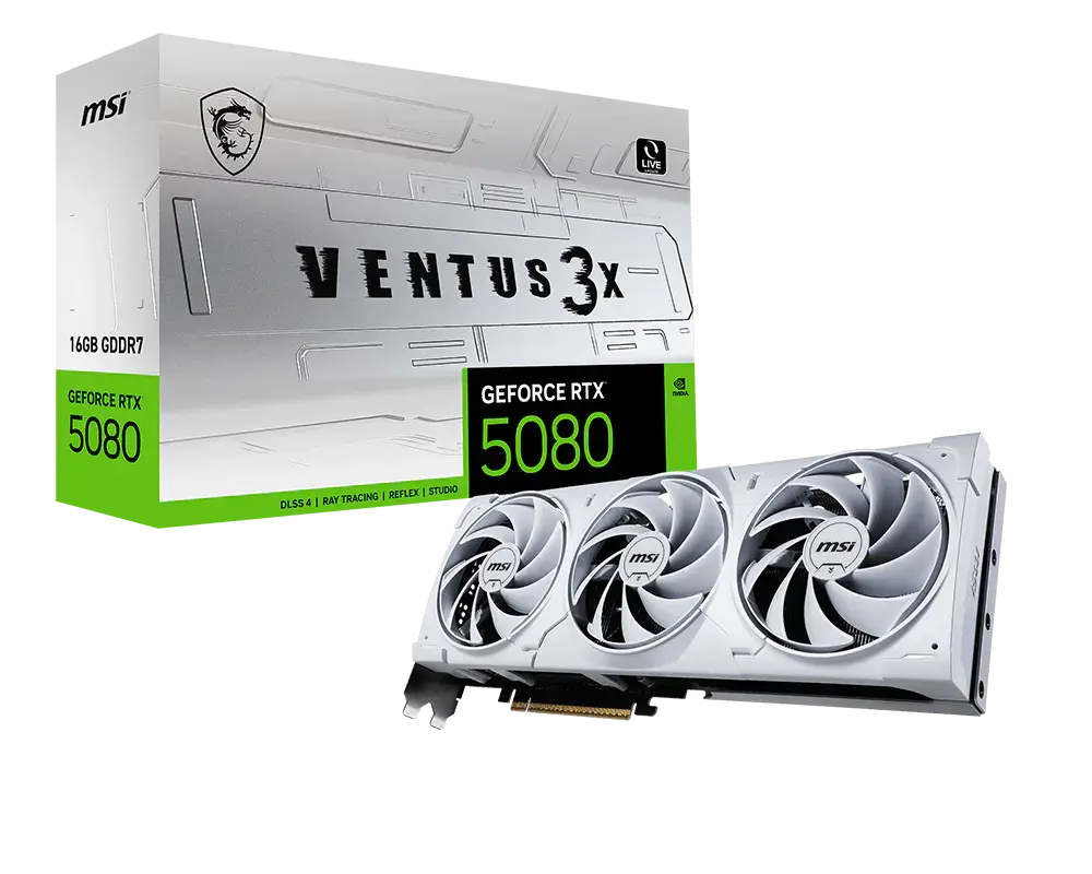 MSI GeForce RTX™ 5080 16G VENTUS 3X WHITE — original manufacturer model image