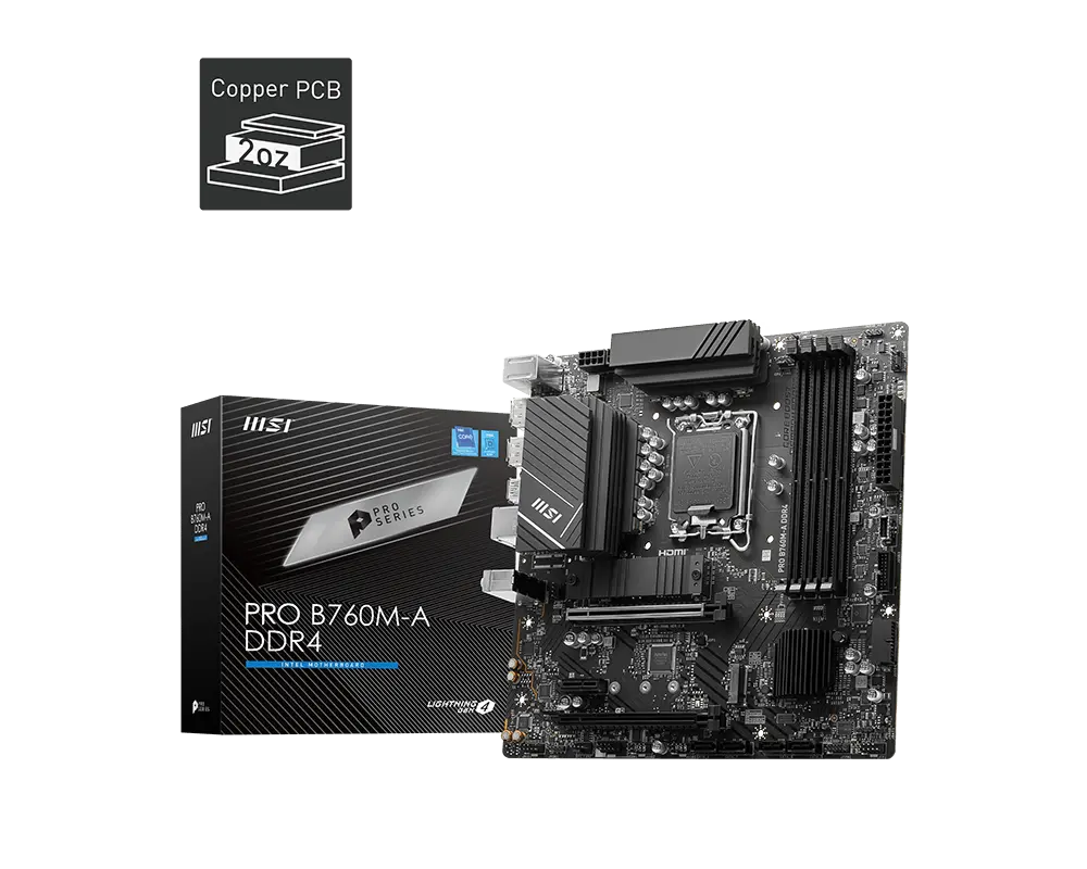 MSI PRO B760M-A DDR4 motherboard with exact-model retail packaging