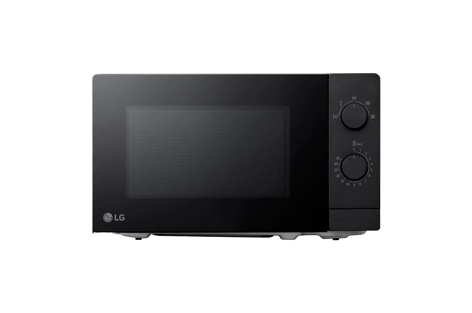 Front view of 20L 700W Microwave Oven with Two Dial Control, Black MS2082F