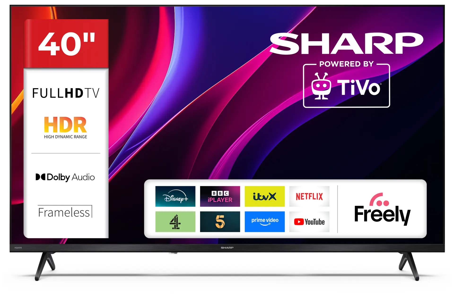 Sharp 40HE2245K television, official exact-model product image.