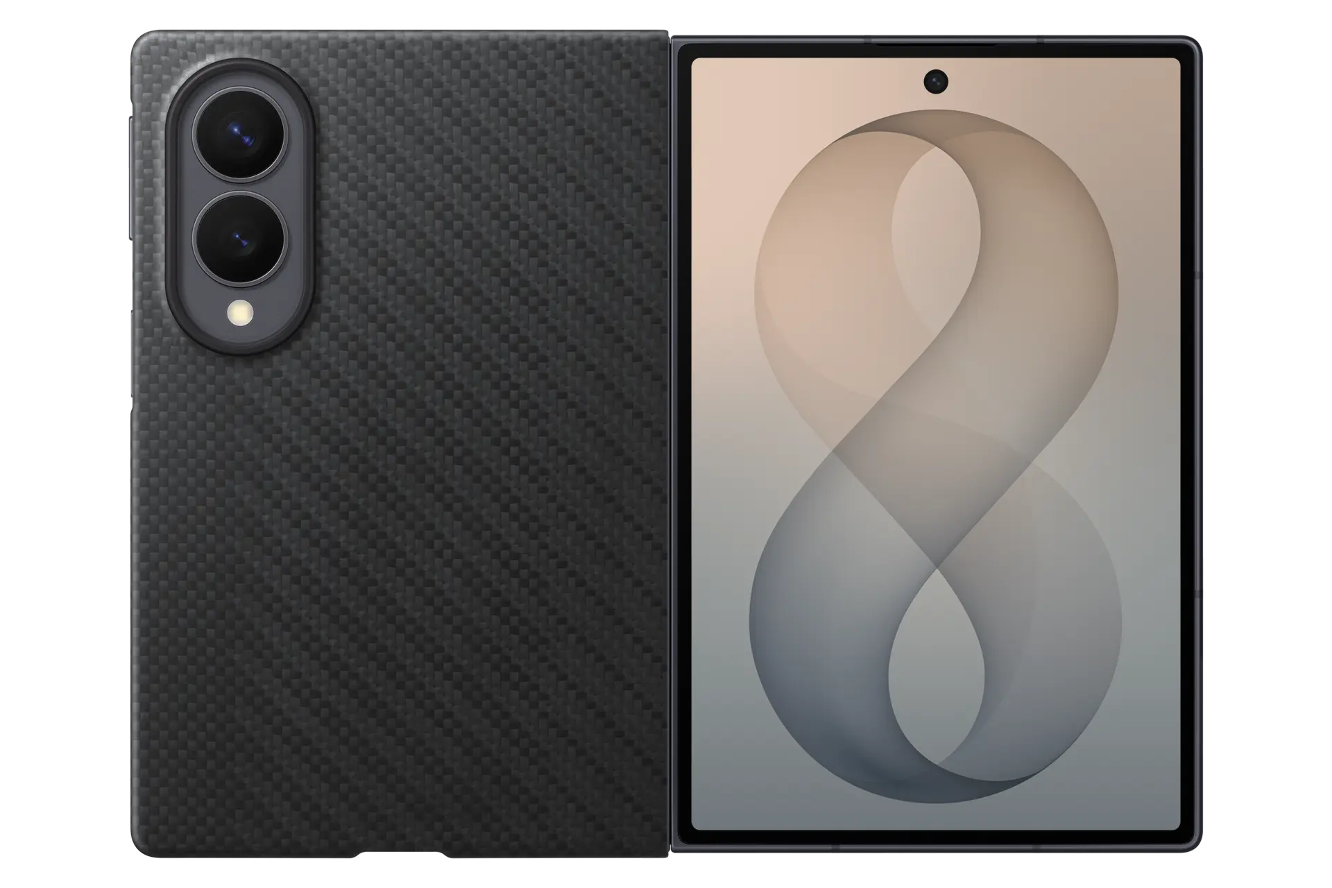 Galaxy Z Fold8  Carbon Magnet Case Front2 Black 