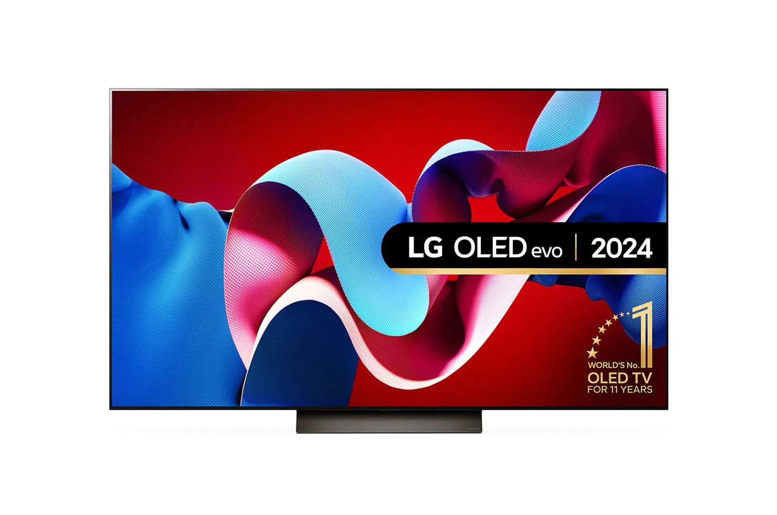 Front view of 77 inch LG OLED evo AI C4 4K Smart TV OLED77C44LA