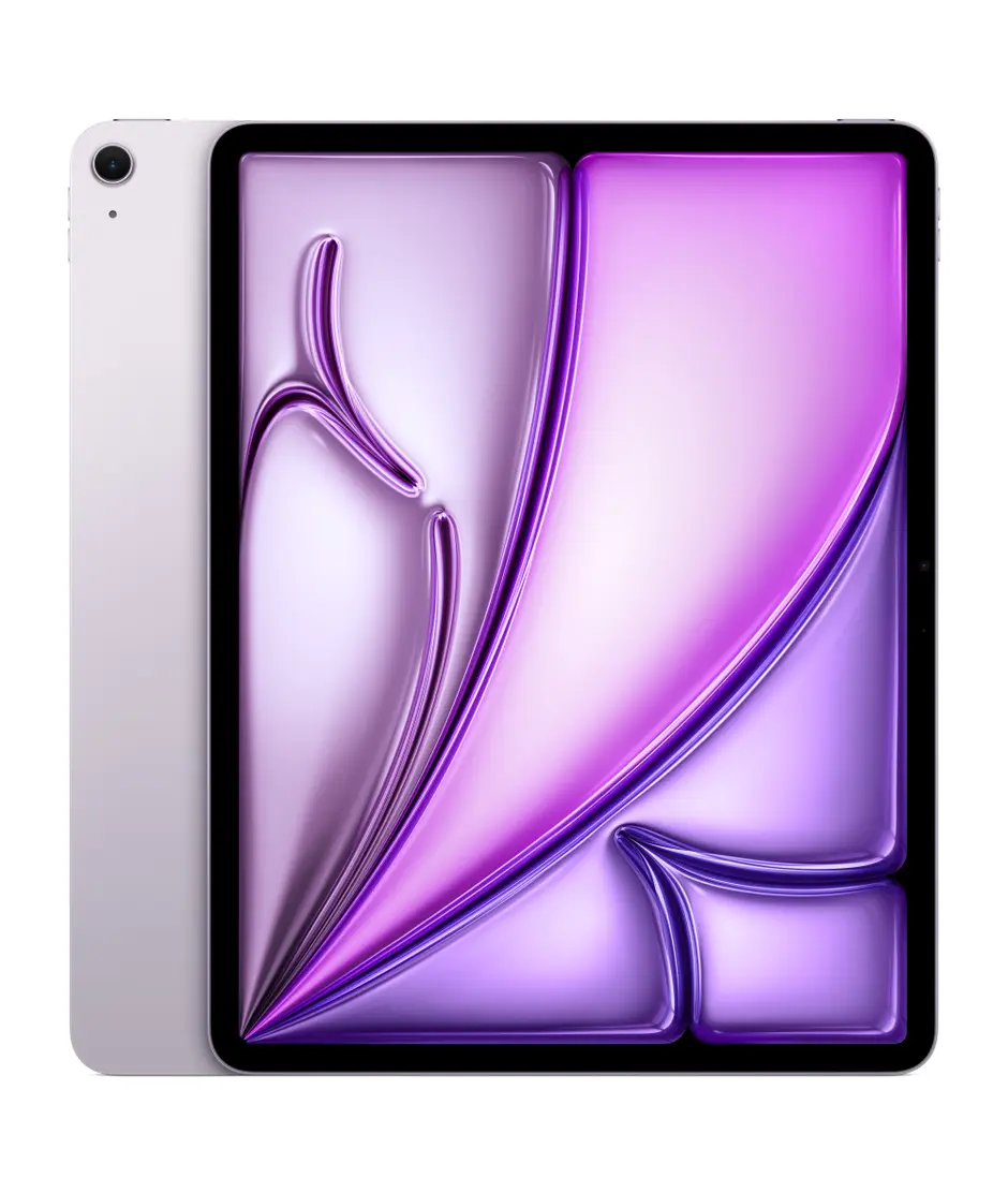 iPad Air, back exterior, Purple, single-lens camera, iPad Air, front exterior, black display bezel, rounded corners