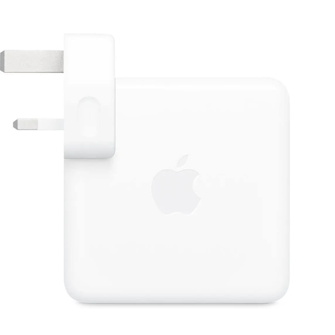 Profile of 96-watt USB-C Power Adapter (with Type A plug) with pins folded up.