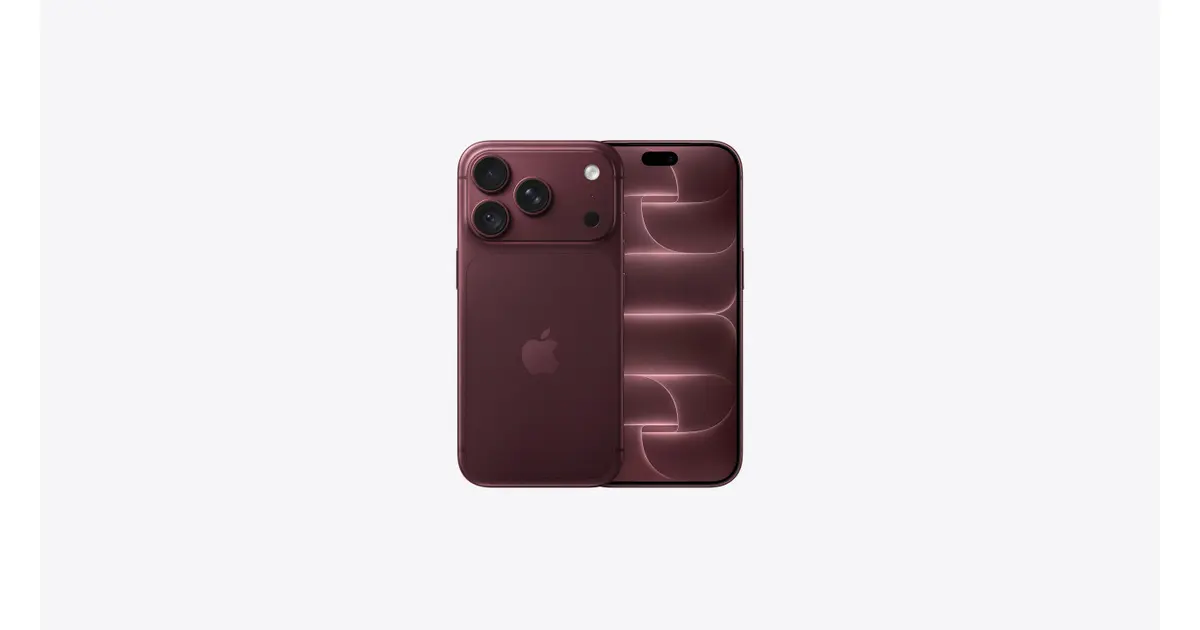 iPhone 18 Pro in Burgundy, official Apple front and rear product views
