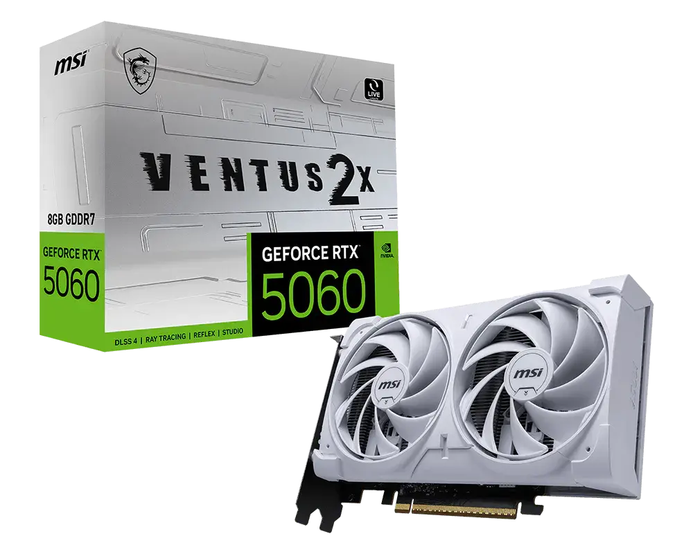 MSI GeForce RTX™ 5060 8G VENTUS 2X WHITE — original manufacturer model image