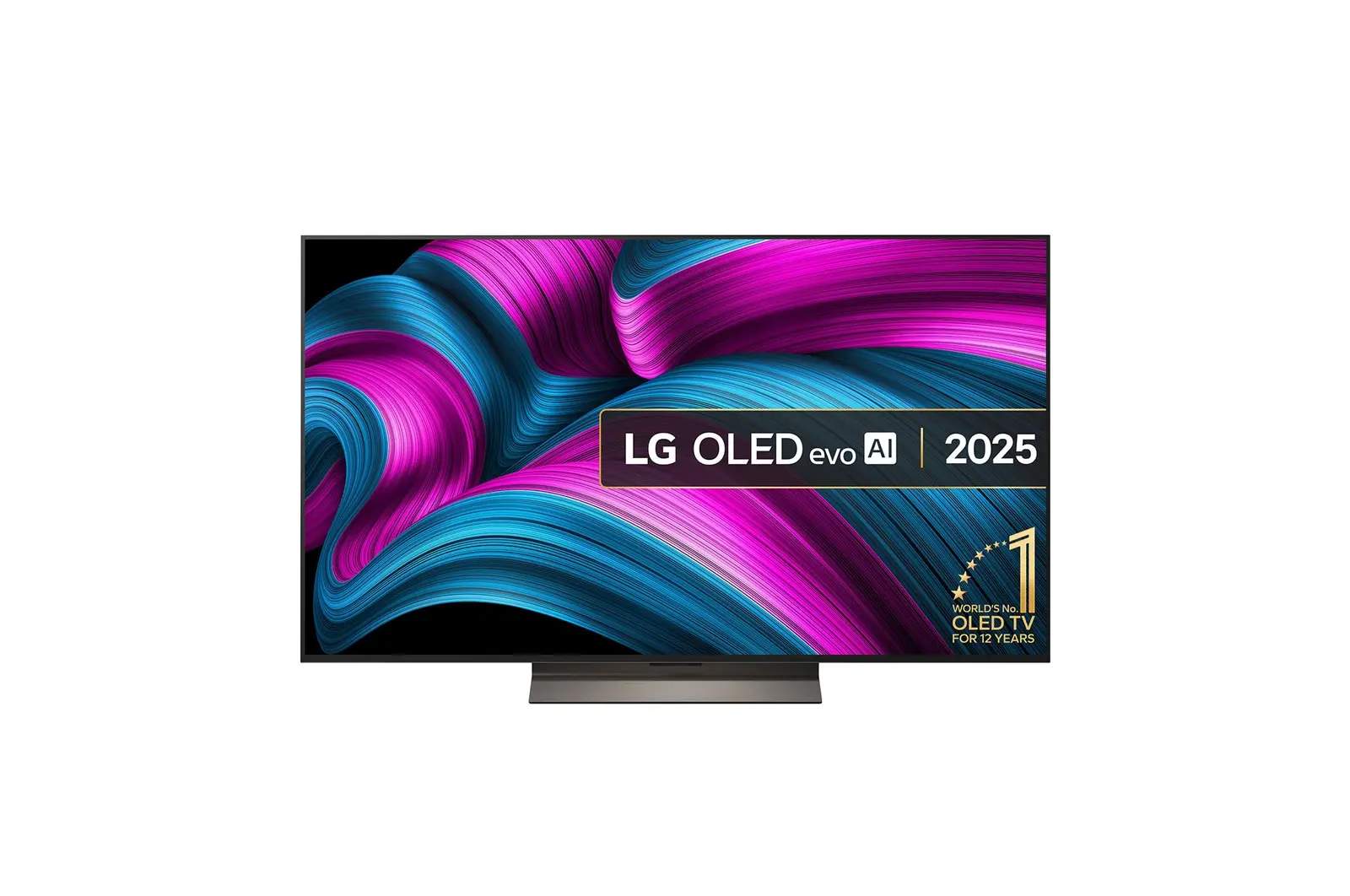 Front view of 55 inch LG OLED evo AI C5E 4K Smart TV 2025 OLED55C5ELB