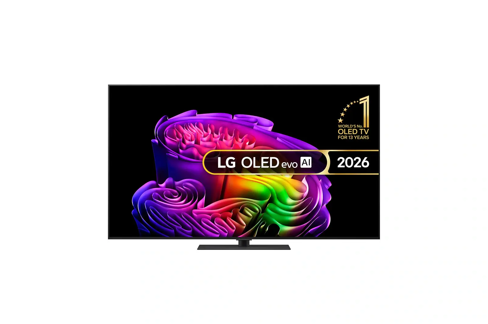 Front view of 65 inch LG OLED evo AI G6 4K Smart TV 2026 OLED65G66LS