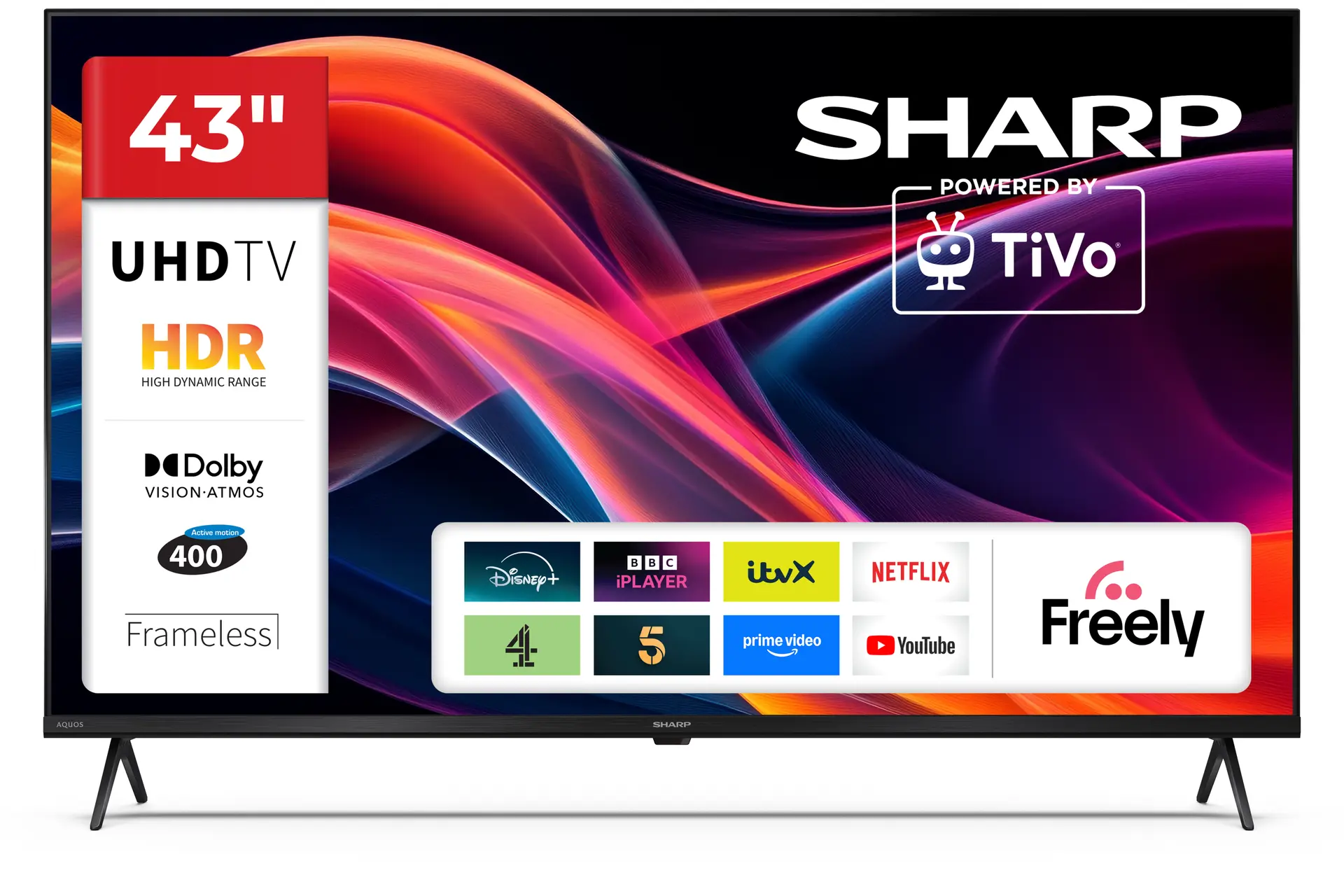 Sharp 43HK4245K television, official exact-model product image.