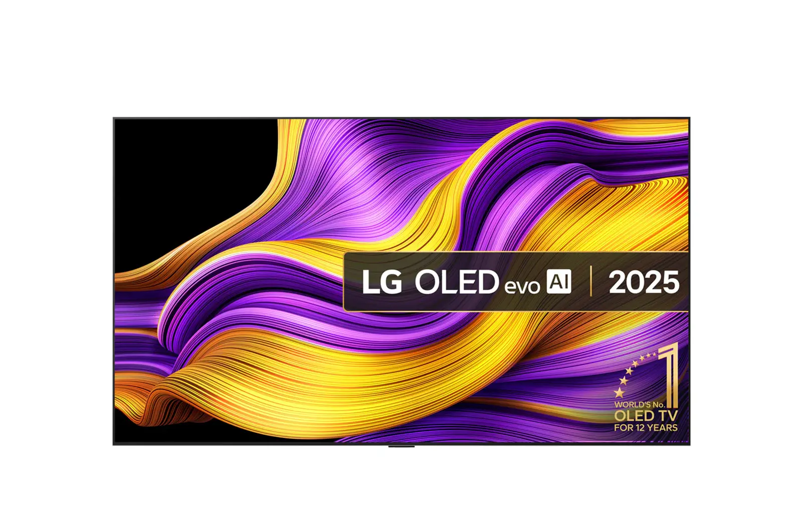 Front view of 83 inch LG OLED evo AI G5 4K Smart TV 2025 - Wall mount version OLED83G54LW