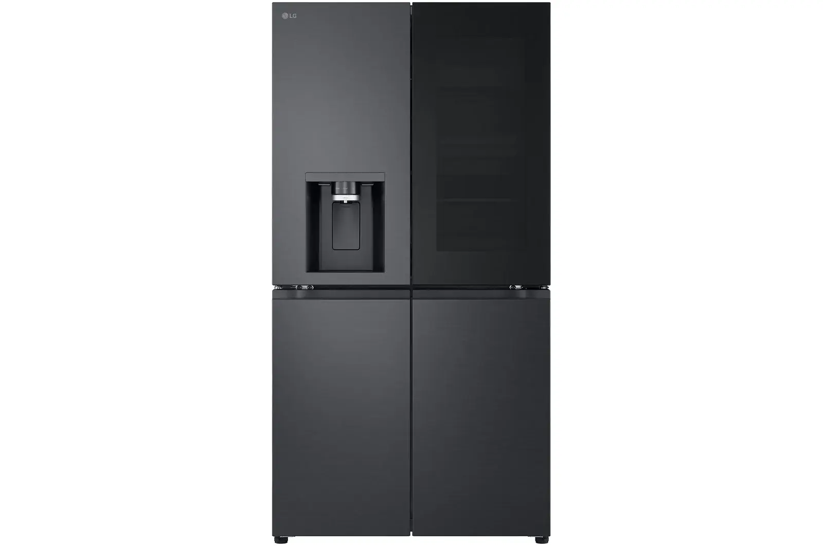 Front view of 646L InstaView™ Multi Door Fridge Freezer, Black GMK960EV2E