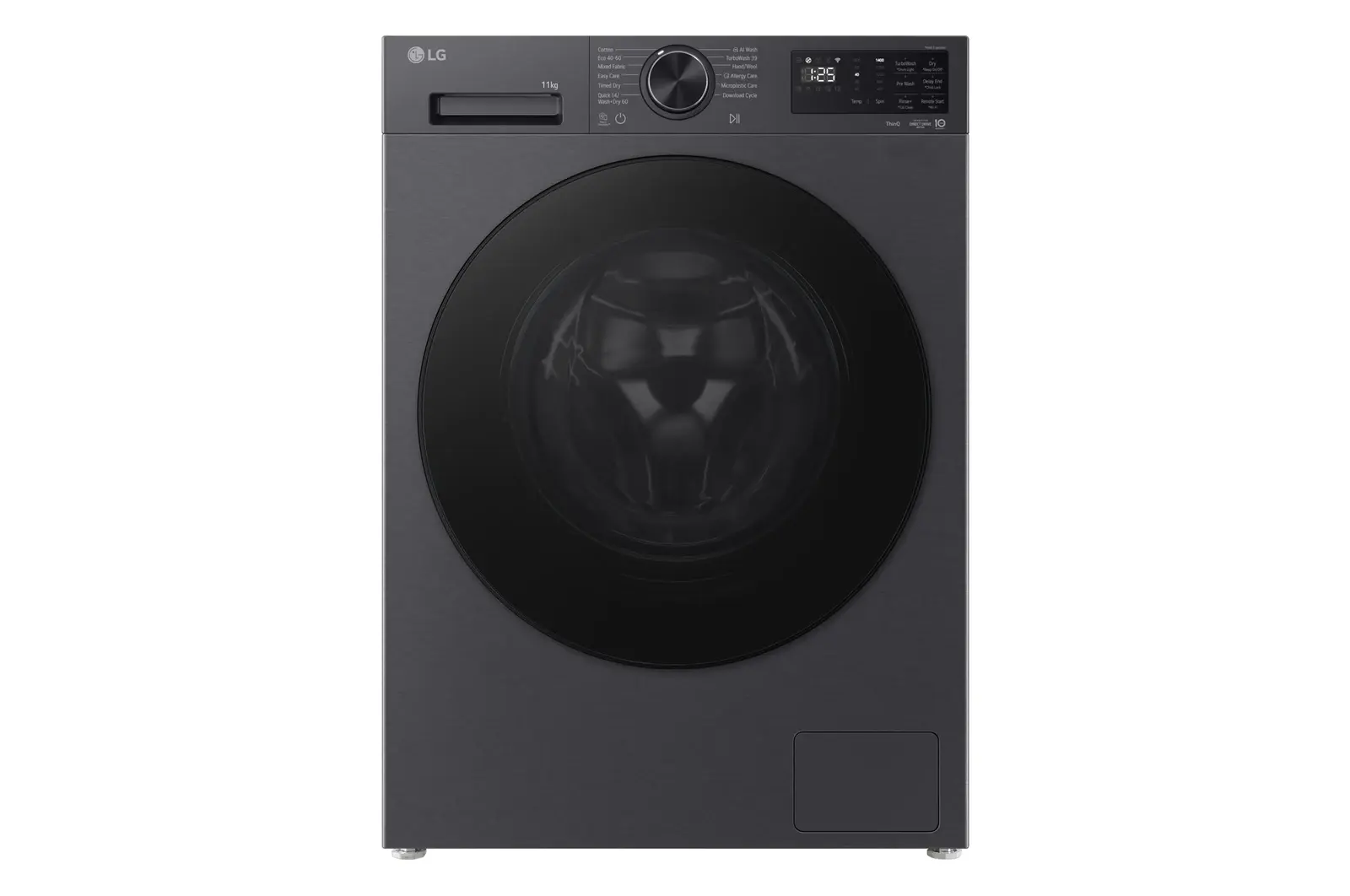 Front view of 11kg / 6kg AI Direct Drive™ Washer Dryer Series 5, Black W4X5016TBB