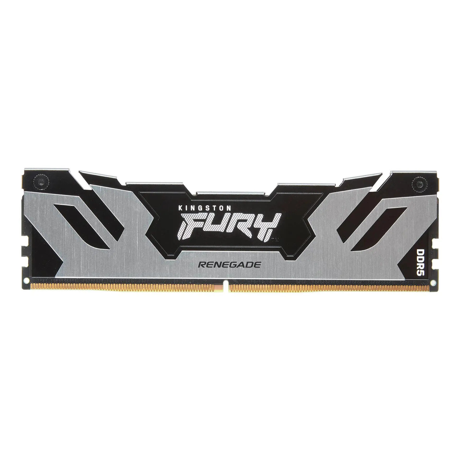 Kingston FURY Renegade DDR5 silver and black module, front view — the appearance shown for KF572C38RSK2-32; one module is pictured and this kit contains two