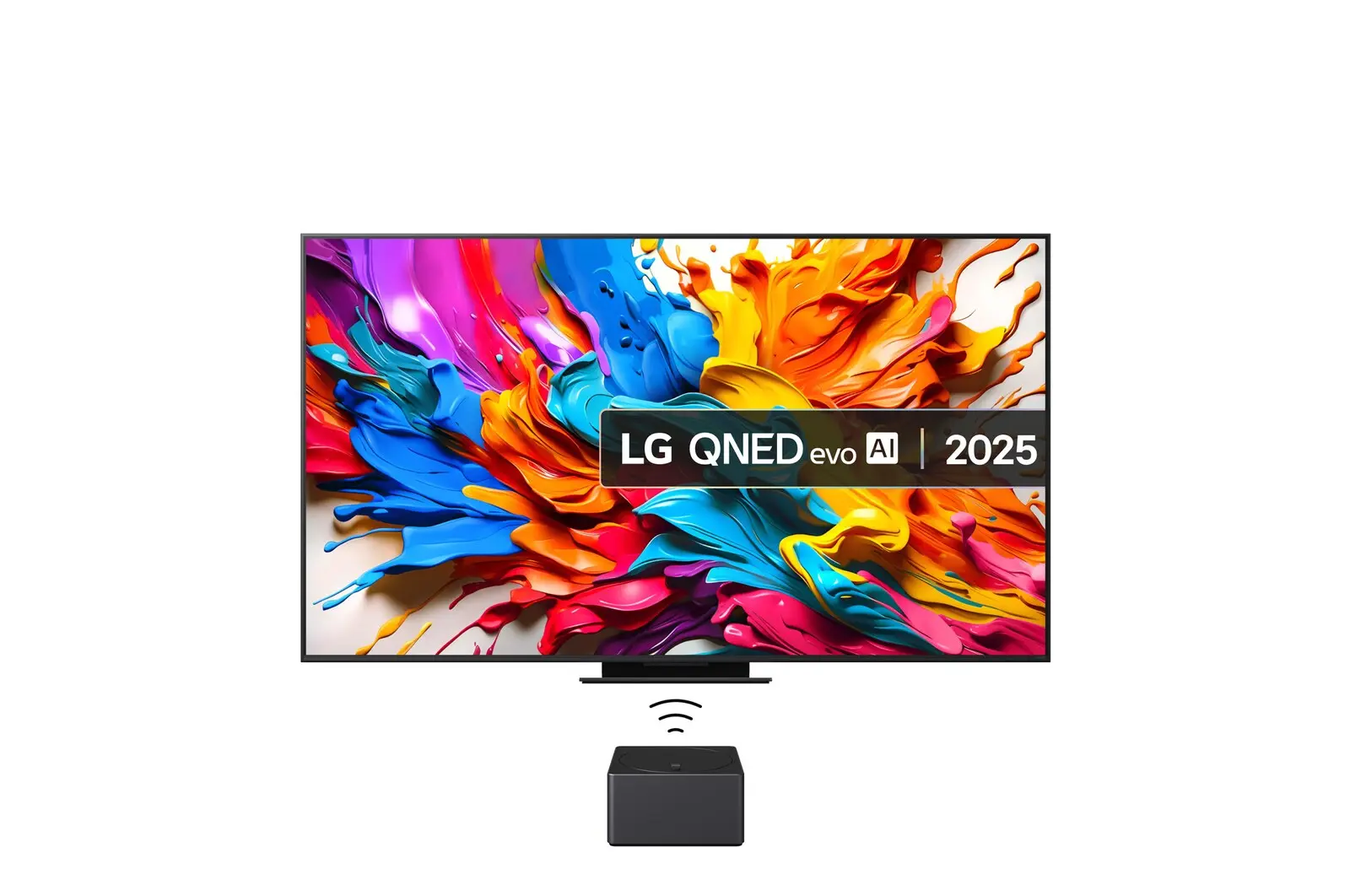 Front view of 86 Inch Class LG QNED evo AI QNED9MA Mini LED 4K Smart TV 2025 with True Wireless Video & Audio Transfer 86QNED9MA6B