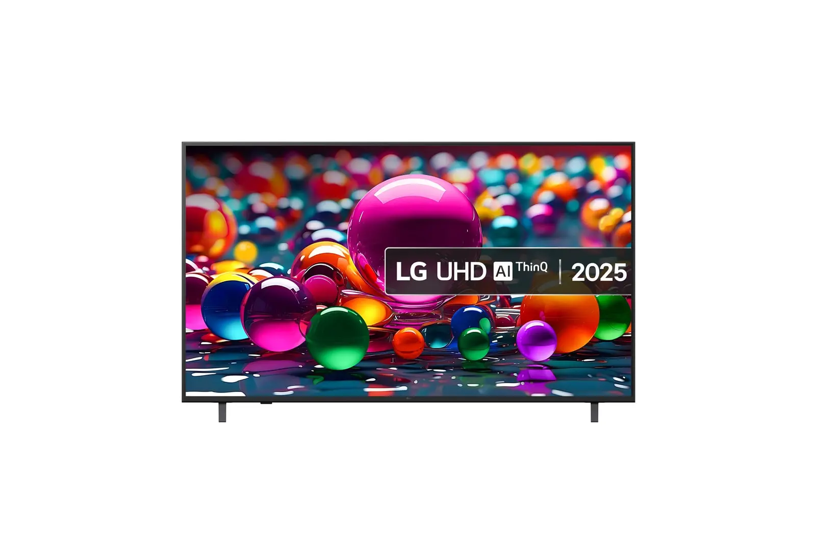 Front view of 65 inch LG UHD AI UA75 4K Smart TV 2025 65UA75006LA