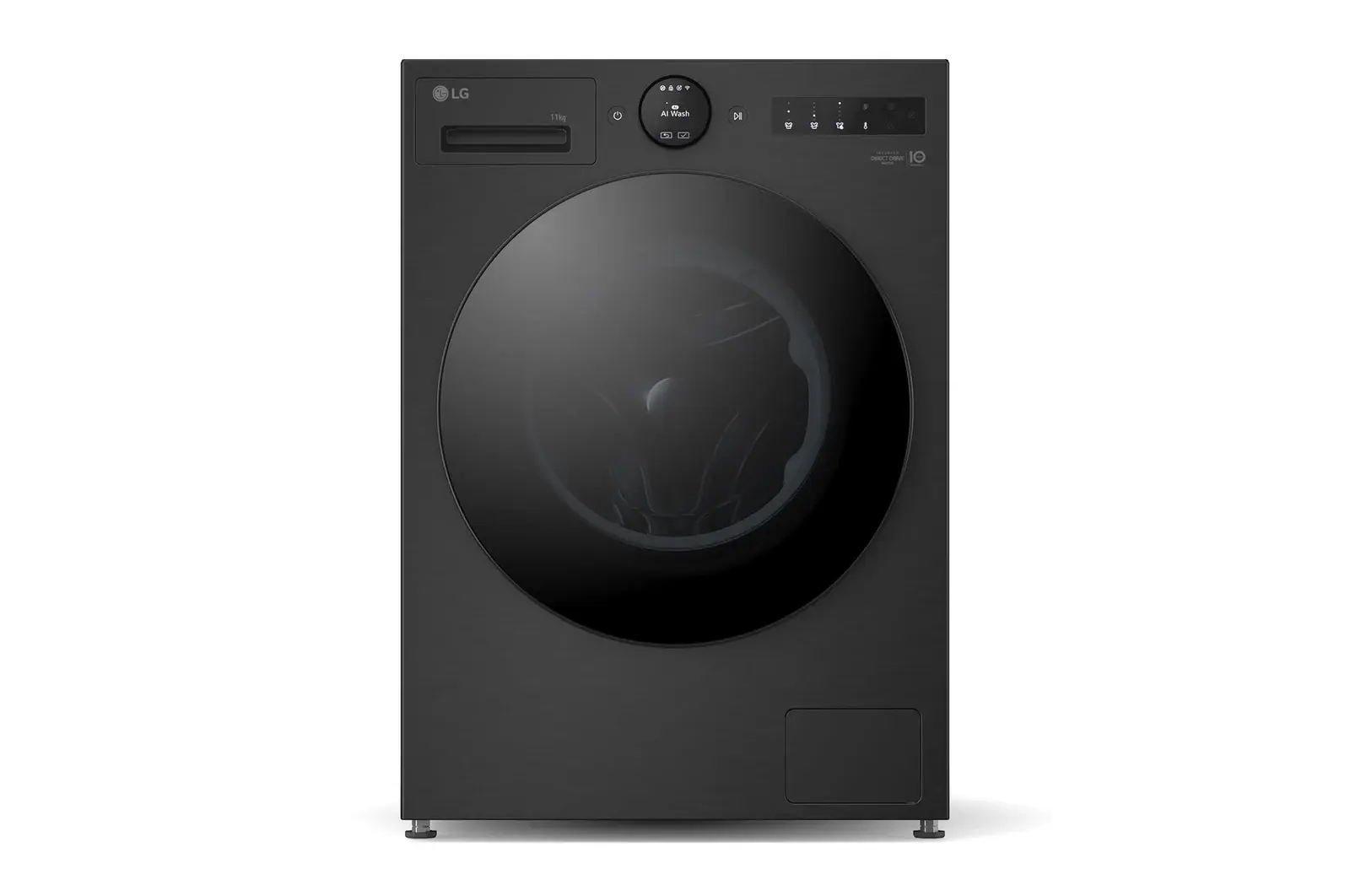 Front view of 11kg 1400 spin AI Direct Drive Washing Machine Series 7, Black F4X7011TBB
