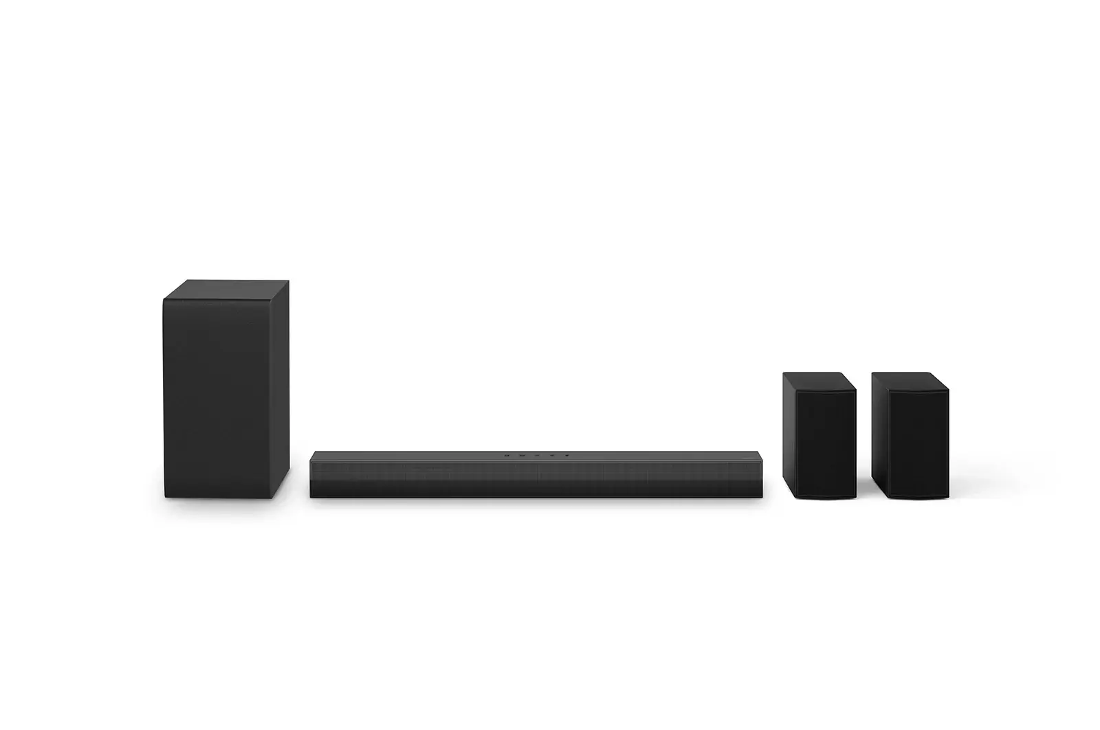 Front view of 4.1 channel LG Home Cinema Soundbar with Surround Sound and Rear Speakers US40TR US40TR