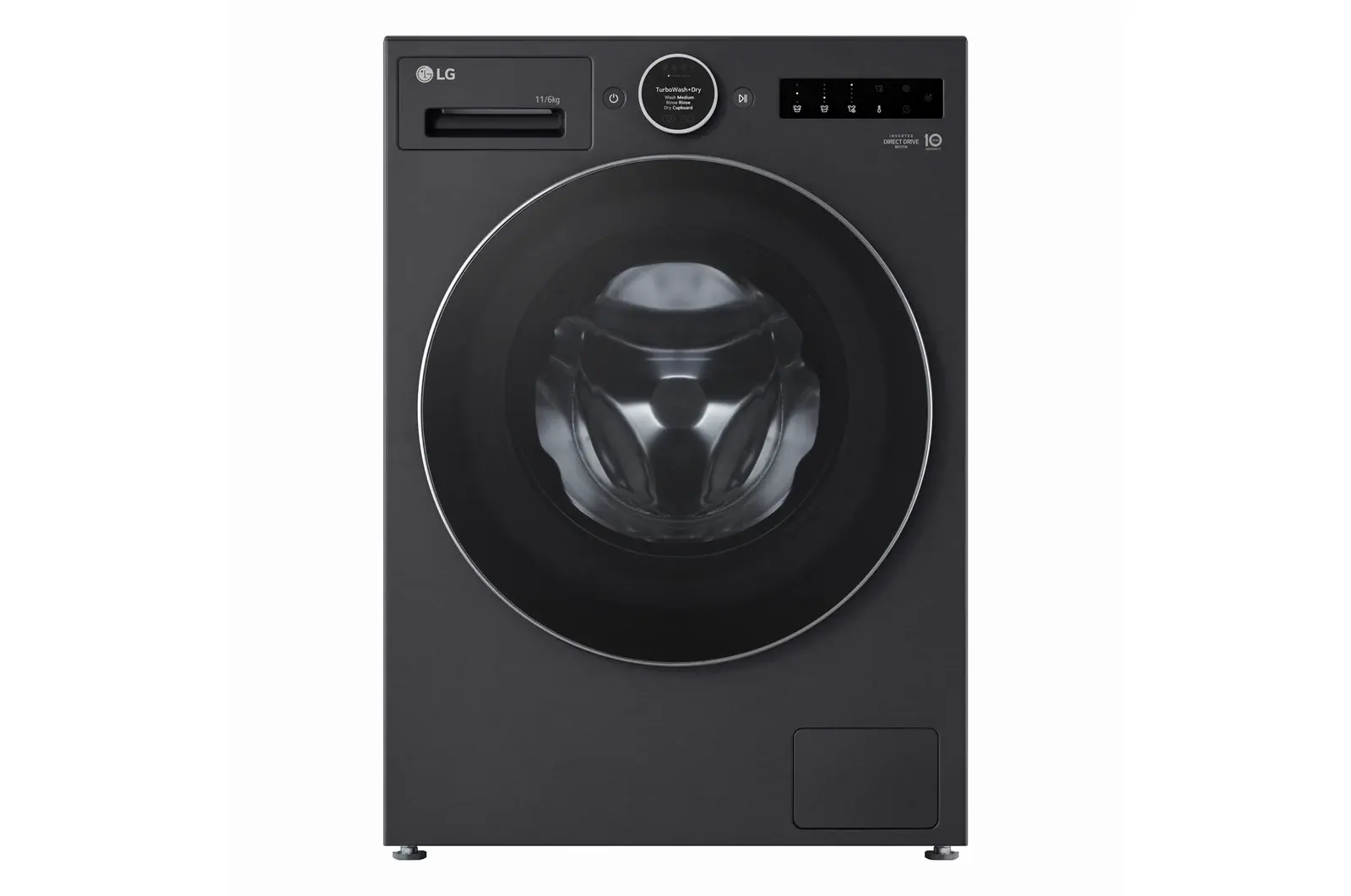 Front view of 11kg / 6kg AI-powered Heat Pump Washer Dryer Series 10, Black WHX9016TBC