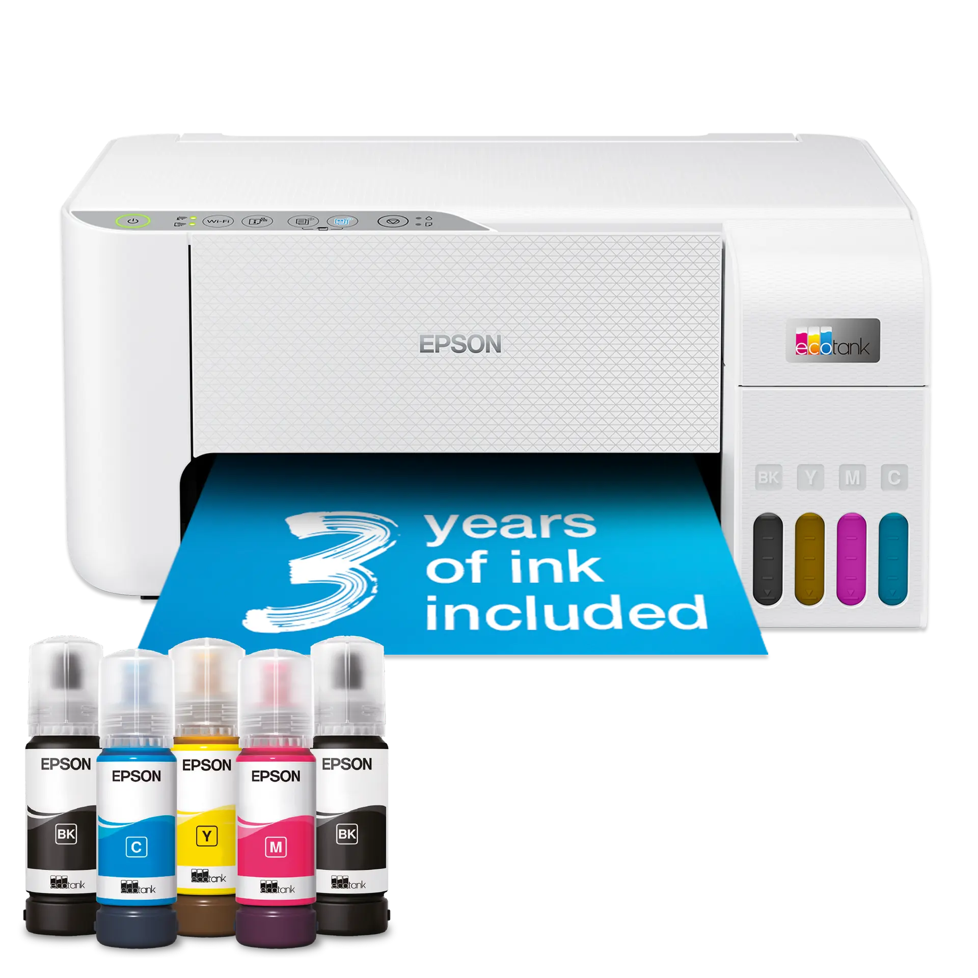 Epson EcoTank L3276 A4 Multifunction Wi-Fi Ink Tank Printer, With Up To 3 Years Of Ink Included — exact C11CJ67436B2 manufacturer product image