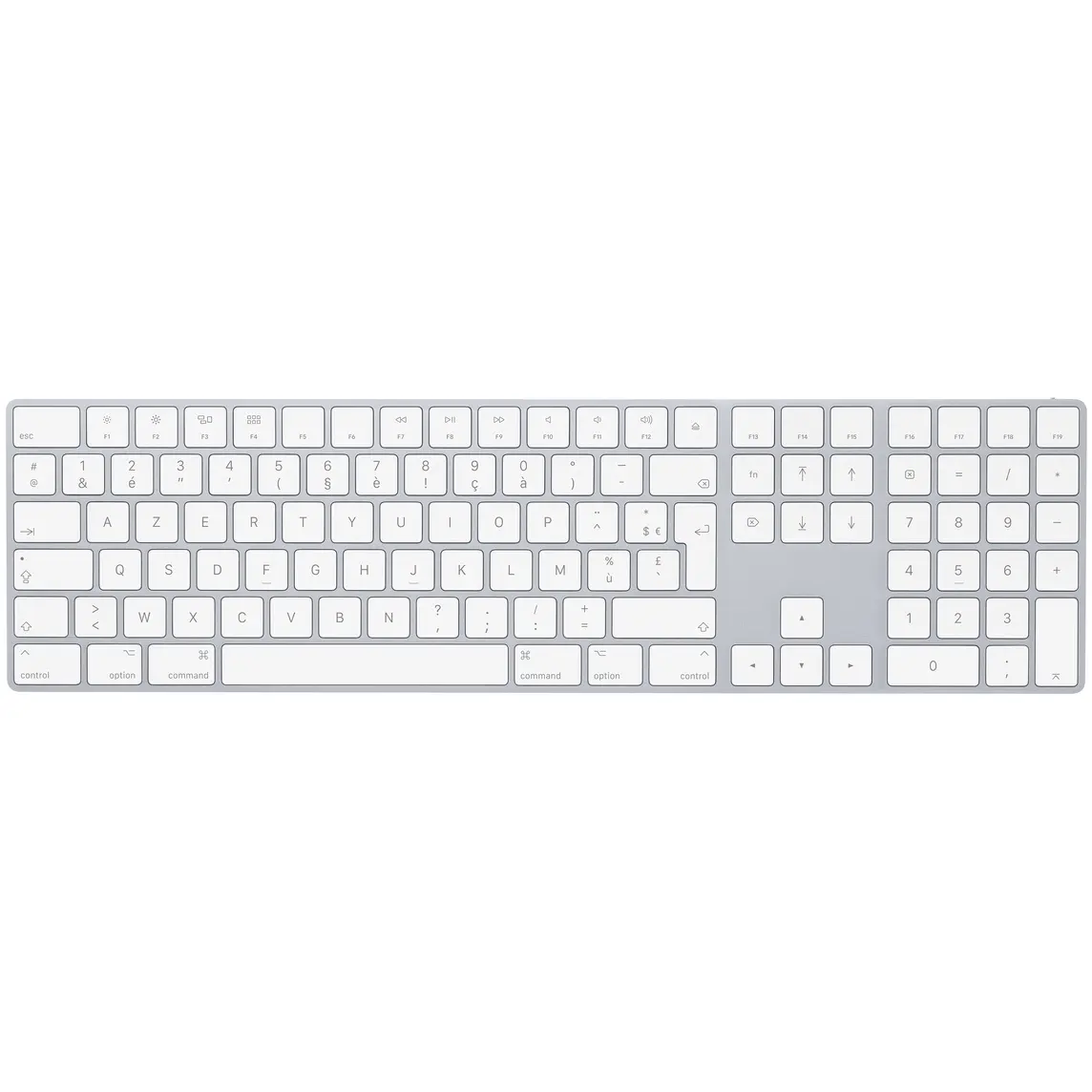 Magic Keyboard with Numeric Keypad, featuring an inverted T arrow key layout, and dedicated page up and page down keys.