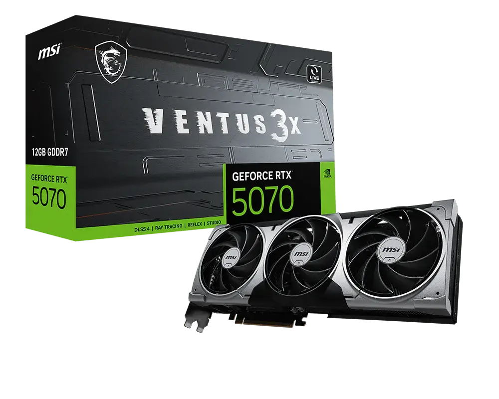 MSI GeForce RTX™ 5070 12G VENTUS 3X — original manufacturer model image