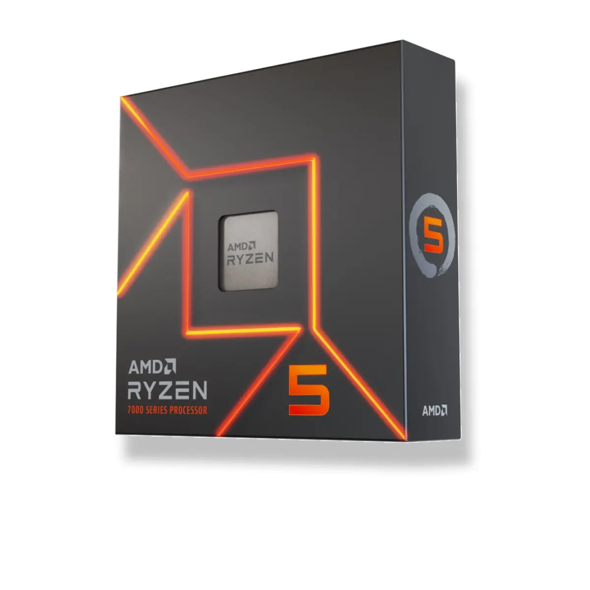 AMD's official boxed-product artwork for Ryzen 5 7600X; the exact model is established by its manufacturer page, not a readable model number on the visible box face.