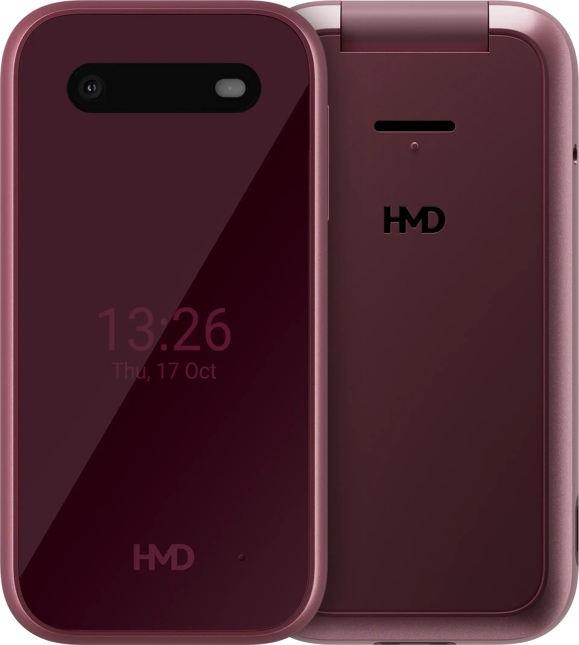 HMD 2660 Flip 4G in Raspberry Red, official exact-configuration product image.