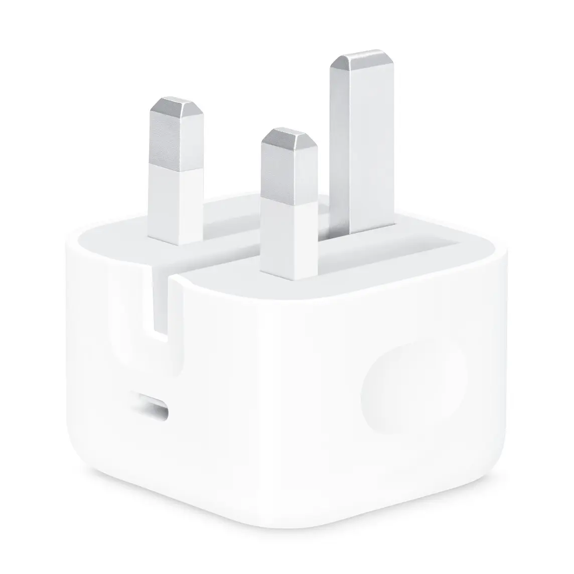20‑watt USB‑C Power Adapter, white colour, Type G plug, pins folded out, USB‑C port
