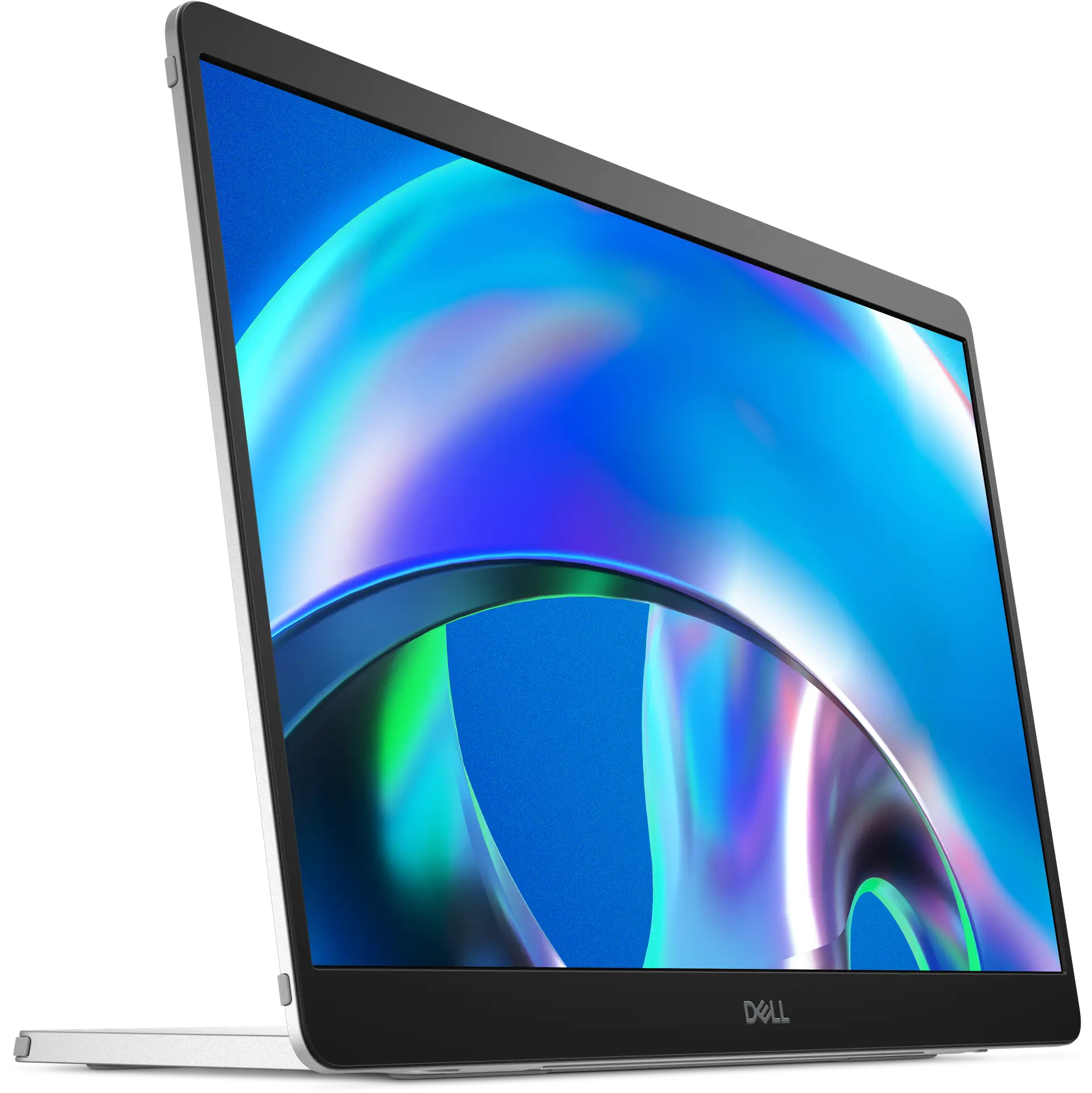 View right-facing A Dell Pro 14 Plus portable monitor.
