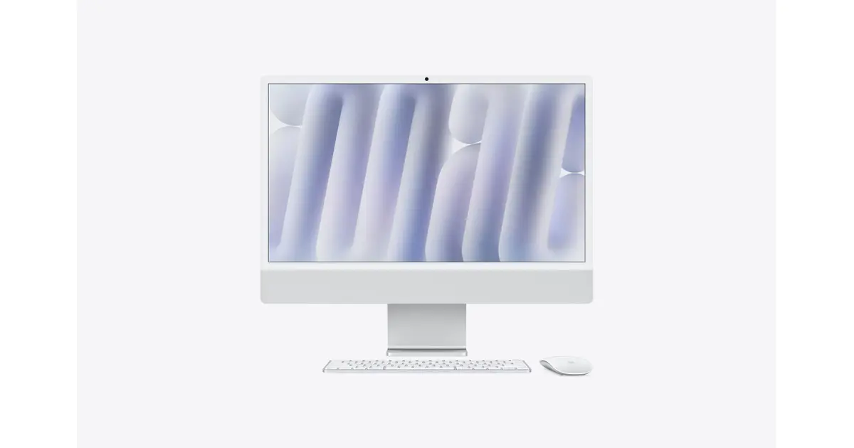 Apple iMac 24-inch (M4) — Silver (MWUC3B/A), official exact UK configuration image