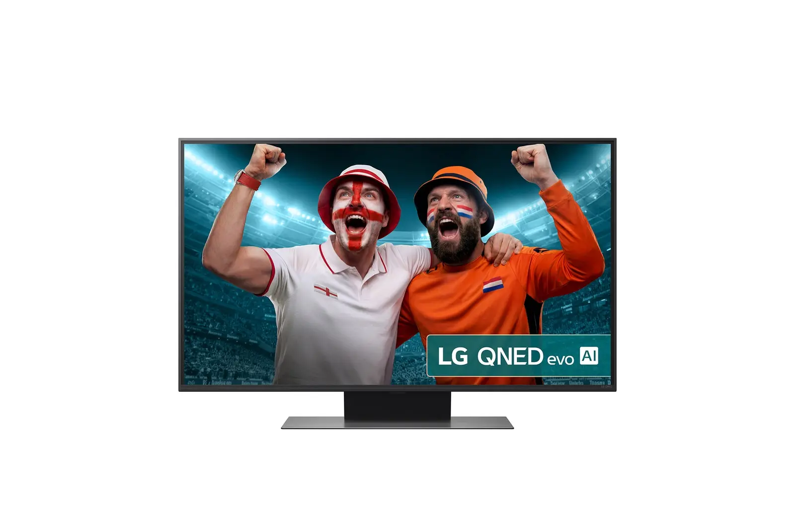 Front view of 43 inch LG QNED evo AI QNED86 MiniLED 4K Smart TV 2025 43QNED86A6C
