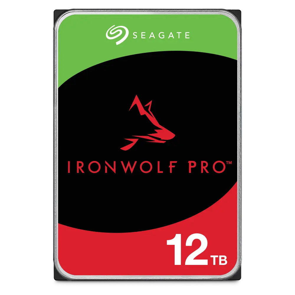 Seagate IronWolf Pro 12 TB 3.5-inch NAS hard drive, front label view