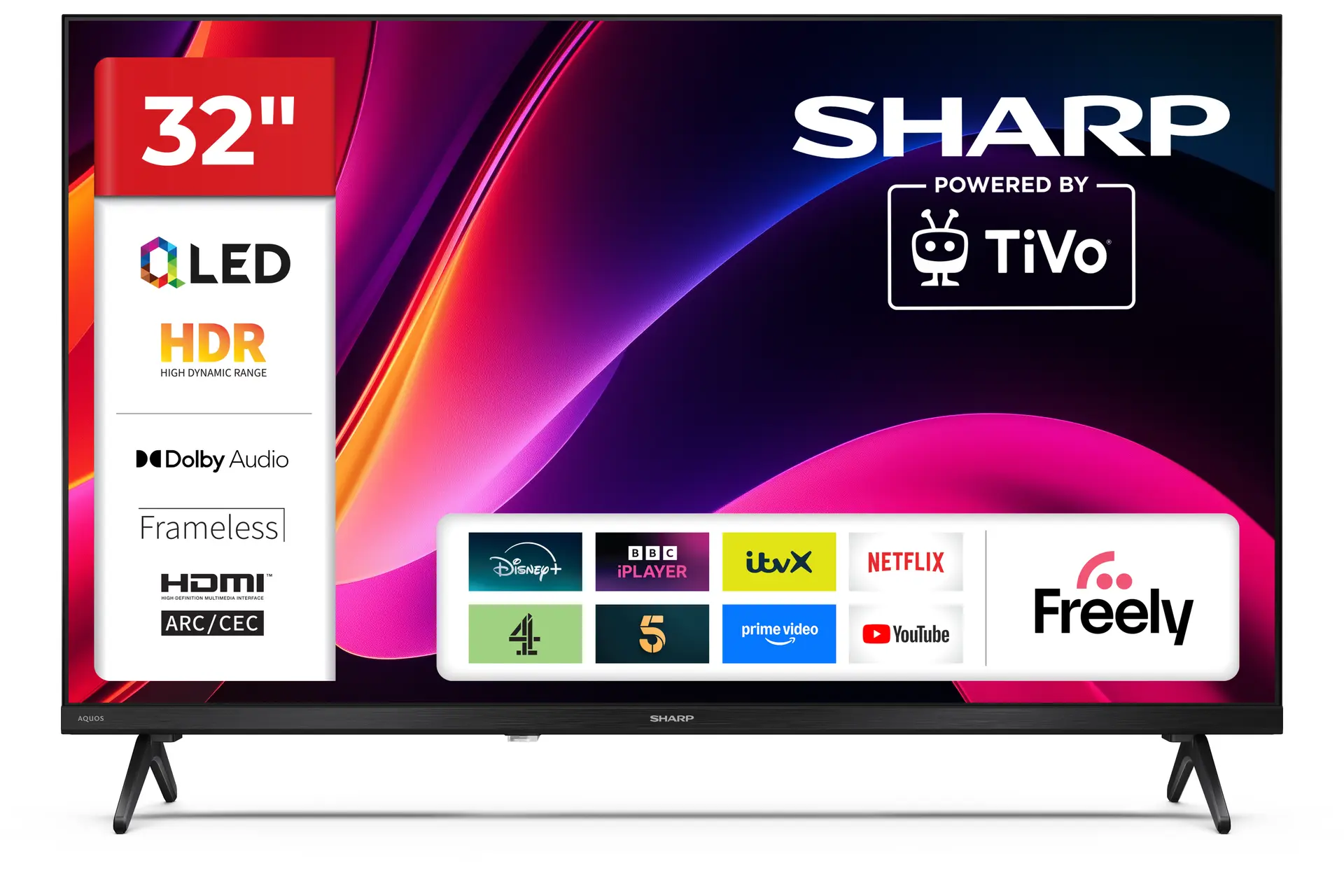 Sharp 32HE3245K television, official exact-model product image.