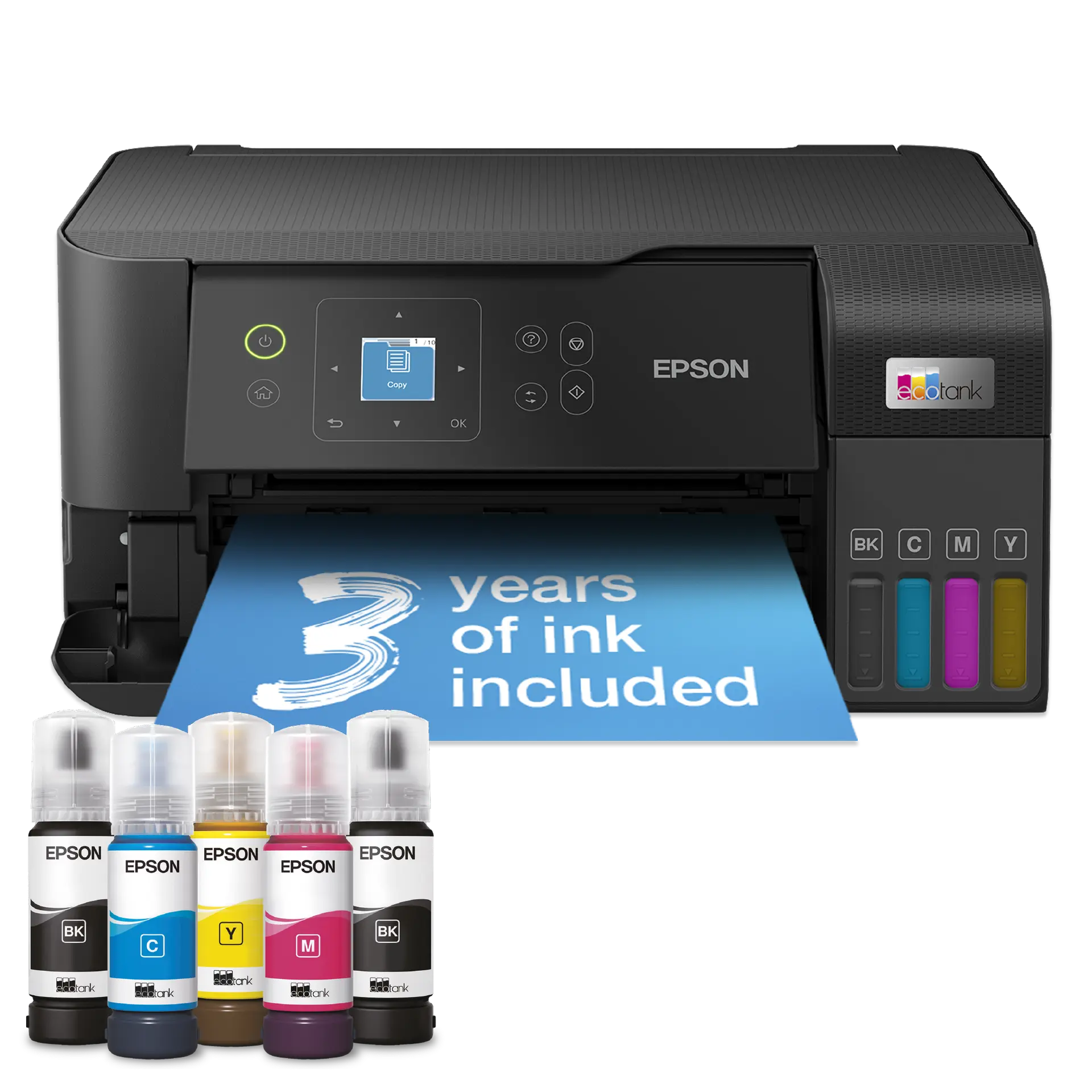 Epson EcoTank L3560 Multifunction Wi-Fi Ink Tank A4 Printer, With Up To 3 Years Of Ink Included — exact C11CK58403CA manufacturer product image