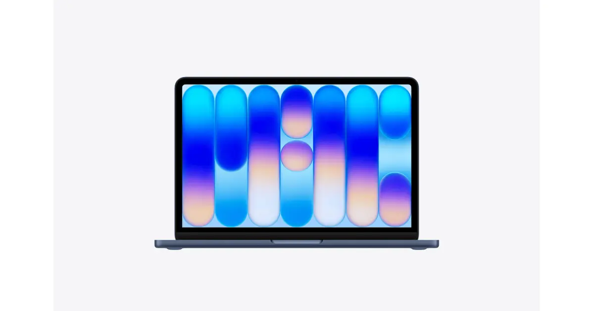 Apple MacBook Neo 13-inch (A18 Pro) — Indigo (MHFF4B/A), exact official UK configuration image