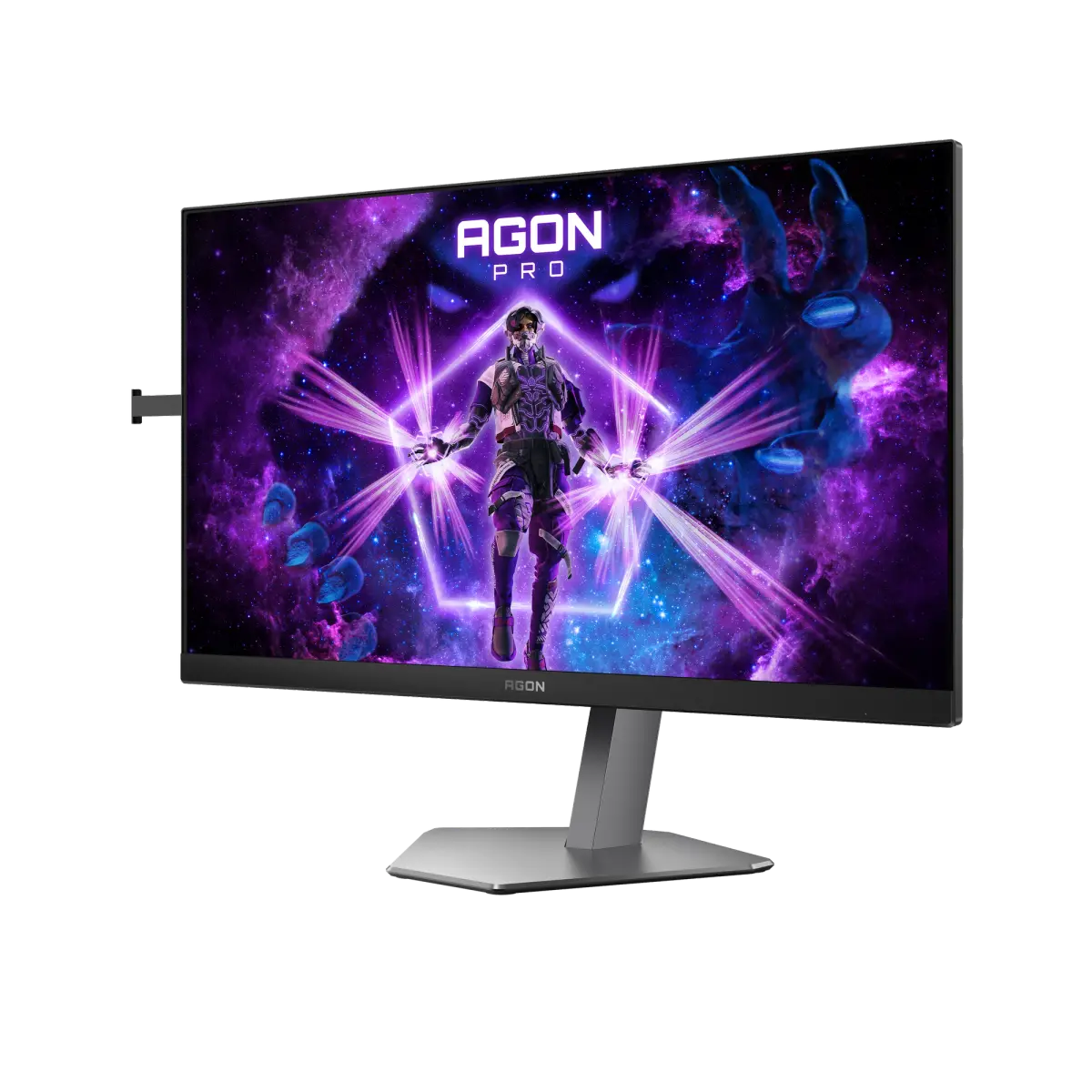 AOC AG256FS monitor, official exact-model gallery view showing the screen and supplied stand.