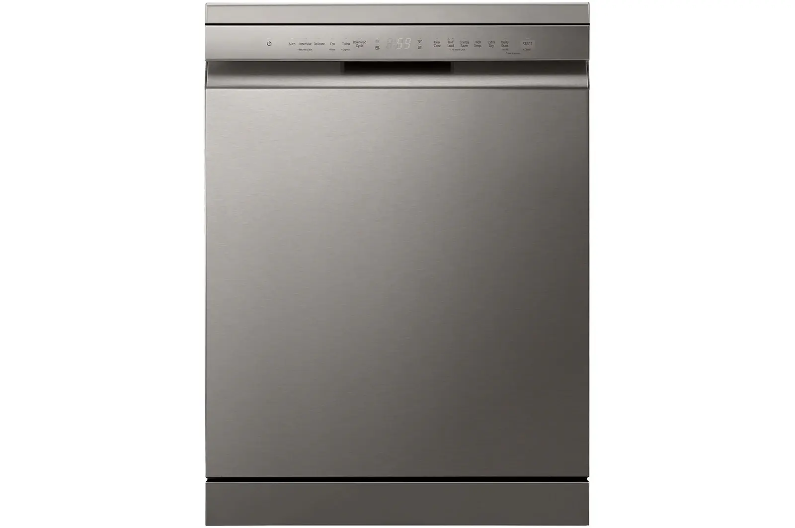 Front view of 14 Place Setting QuadWash™ Freestanding Dishwasher, Silver DF355FP