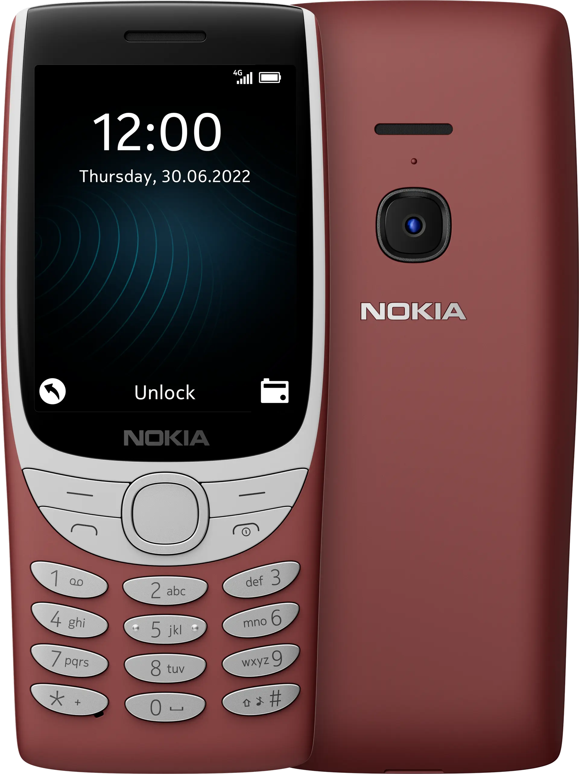 Nokia 8210 4G in Red, official exact-configuration product image.