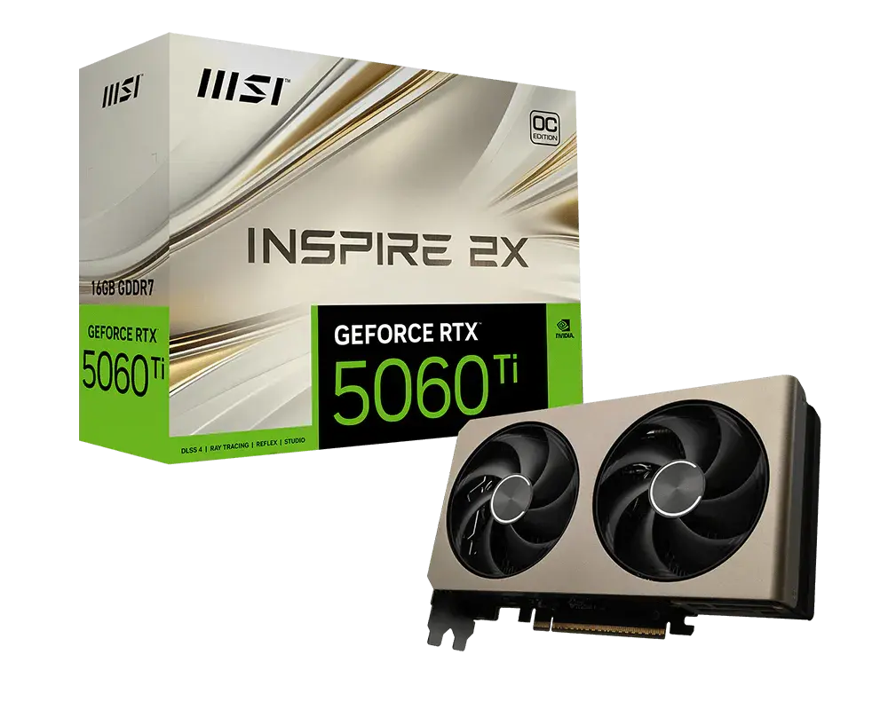 MSI GeForce RTX™ 5060 Ti 16G INSPIRE 2X OC — original manufacturer model image