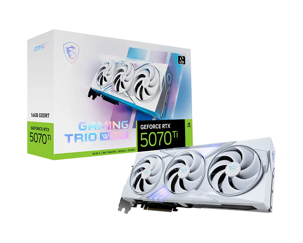 MSI GeForce RTX™ 5070 Ti 16G GAMING TRIO WHITE — original manufacturer model image