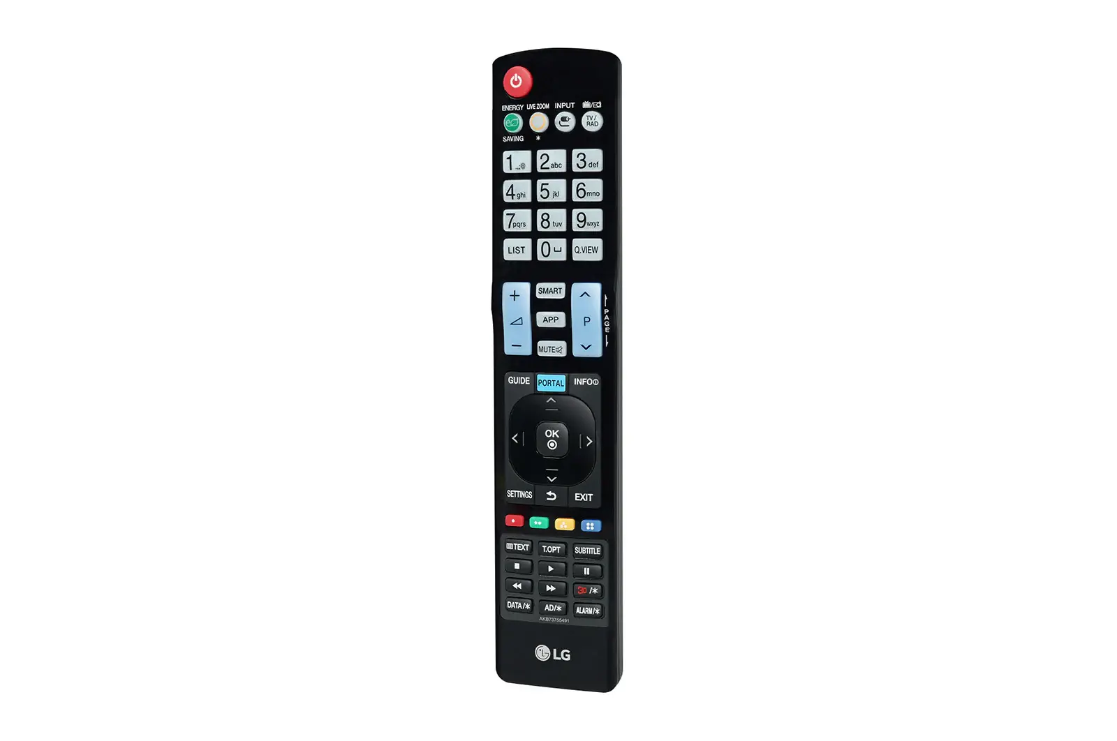 Front view of TV Remote Control - AKB73755491 AKB73755491