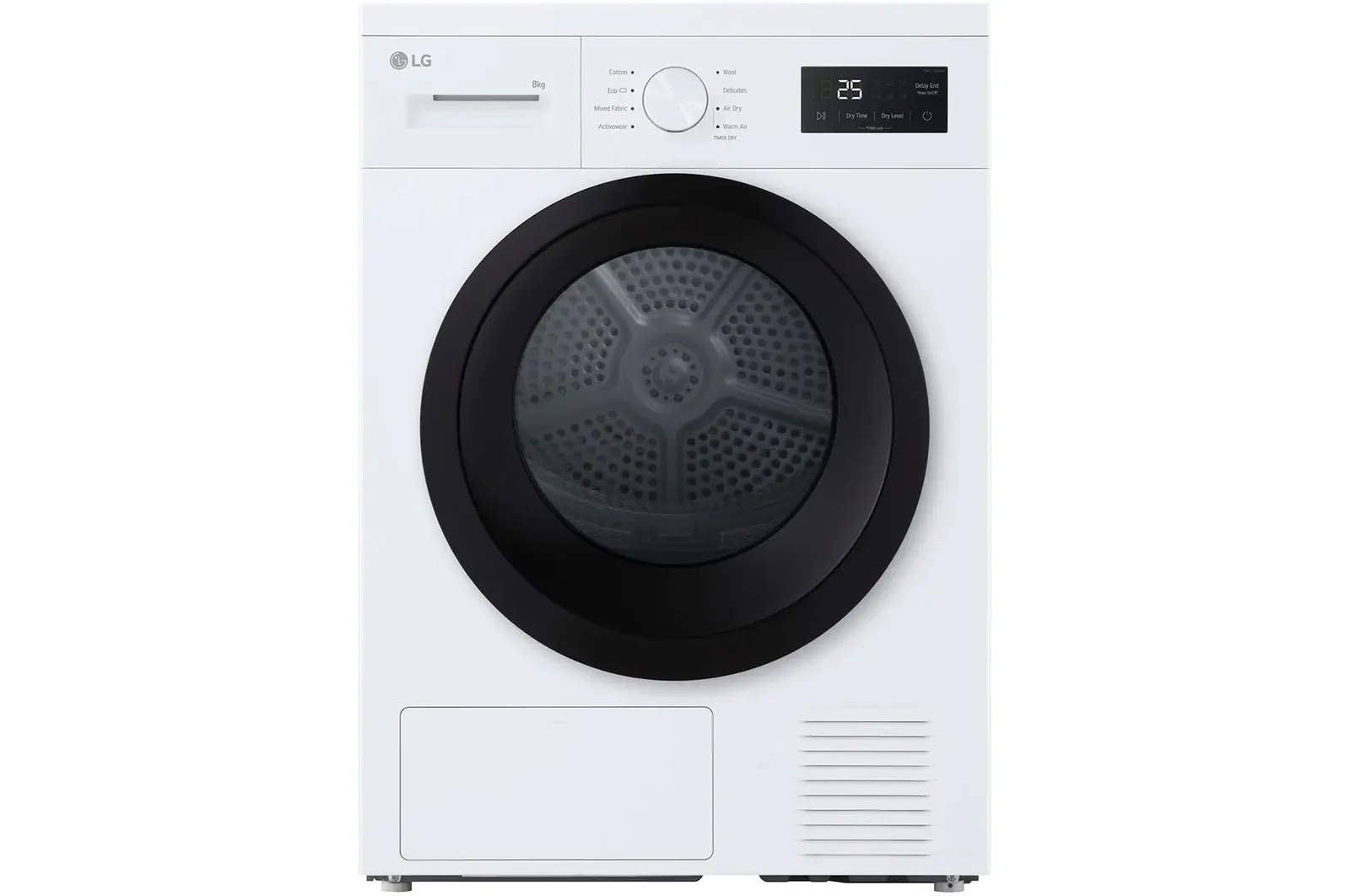 Front view of 8kg Heat Pump™ Tumble Dryer, Series 2, White RHA1008NWK