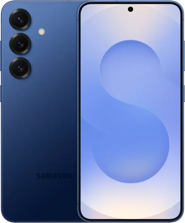 Galaxy S25 in Navy, front and rear