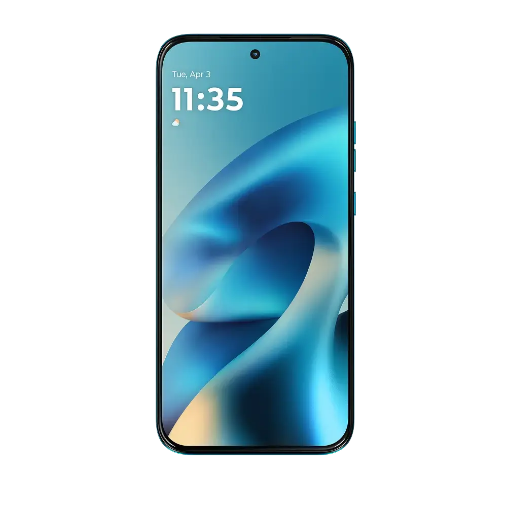 Motorola moto g87 — PANTONE Blue Atoll, manufacturer gallery for exact UK SKU PBBS0001GB