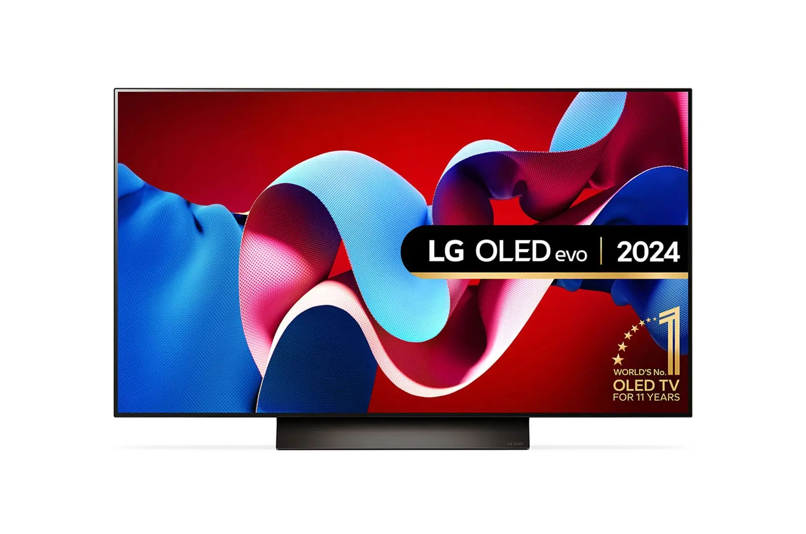 Front view of 48 Inch LG OLED evo AI C4 4K Smart TV 2024 OLED48C44LA