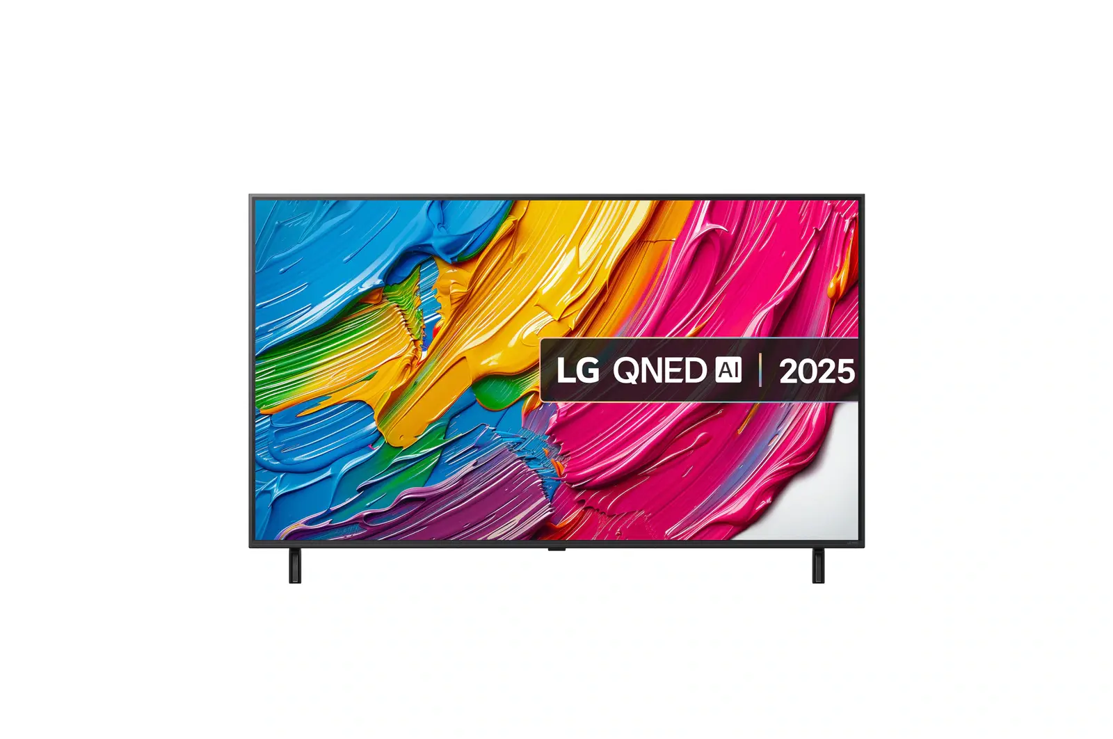 Front view of 55 inch LG QNED AI QNED80 4K Smart TV 2025 55QNED80A6A