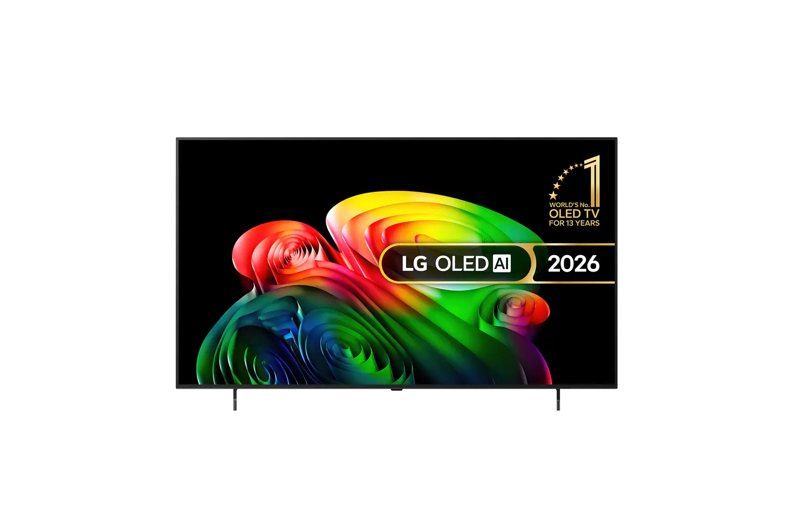 Front view of 65 inch LG OLED AI B6 4K Smart TV 2026 OLED65B65LA