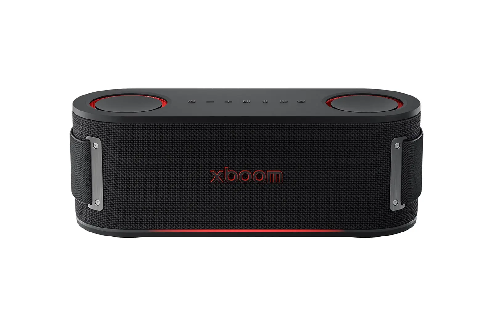 Front view of LG xboom Bounce by will.i.am | Bluetooth Speaker | xboom Signature Sound with Upward Passive Radiators BOUNCE